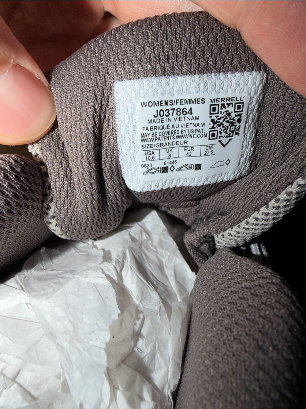 Merrell Women’s Speed Eco Mid Waterproof Hiking Shoe Gray/Purple Size 10.5 - Picture 3 of 5